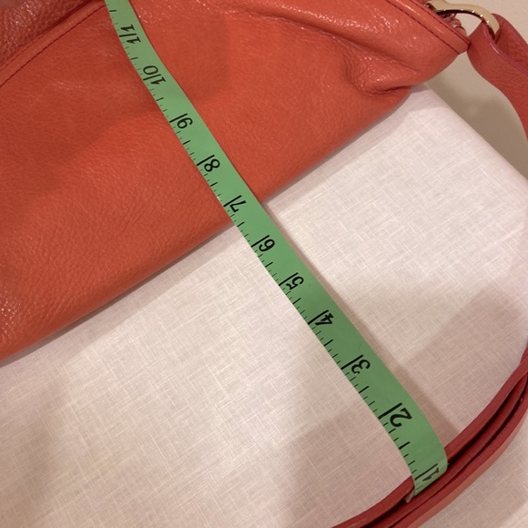 Tre Vero Leather Satchel, Papaya Orange - Picture 15 of 15